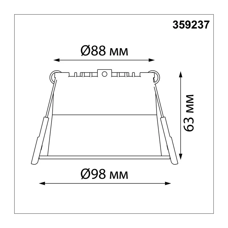 359237 SPOT NT23 536 черный Светильник встраиваемый светодиодный IP20 LED 12W 220V 840Лм 3000К TRAN 5