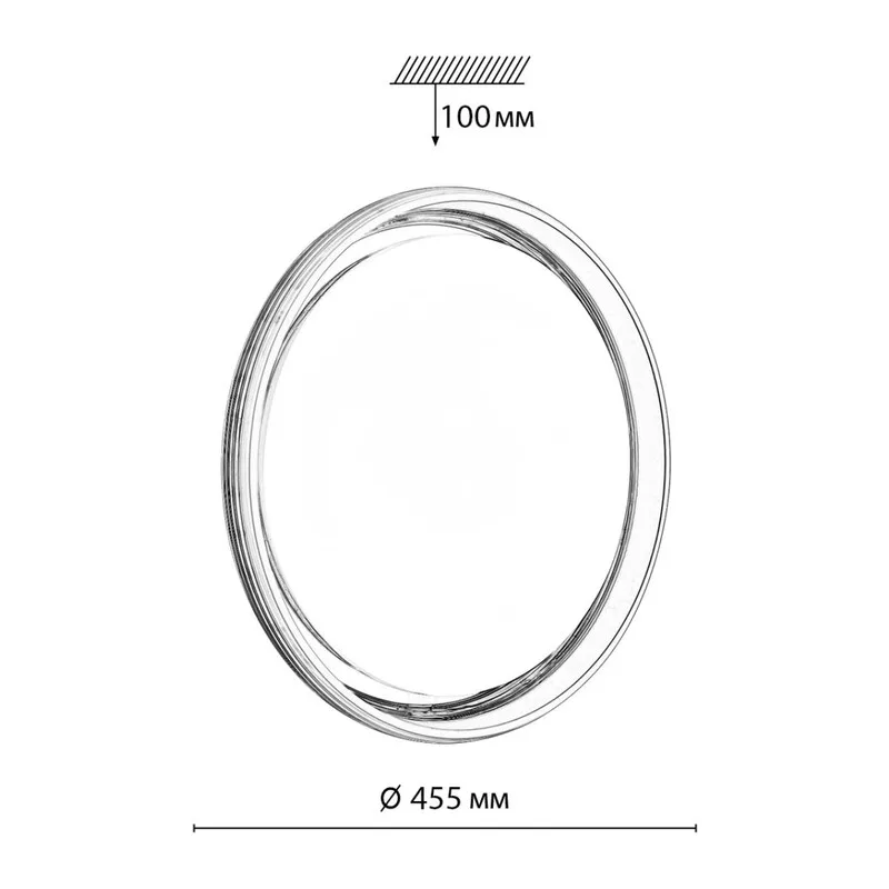7697/DL MARON SN 147 Светильник пластик/белый/прозрачный LED 48Вт 3000-6000K D455 IP43 пульт ДУ HANI 7