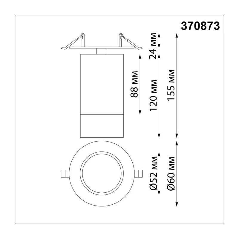 370873 SPOT NT22 572 черный Светильник встраиваемый IP20 GU10 9W 220V SLIM 3