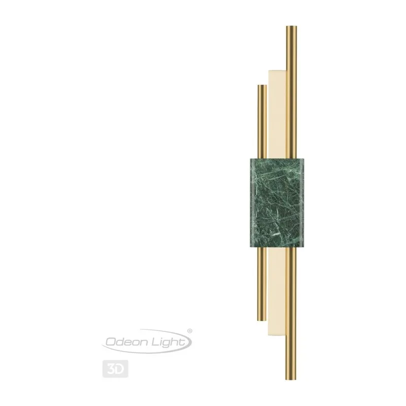 4360/10WL MIDCENT ODL23 000 изумрудный мрамор/золотистый металл Настенный св-к IP20 LED 10W 645Лм 3000K MARMI 4