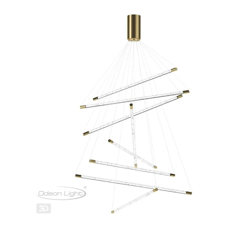 4369/80L HIGHTECH ODL23 235 полированное золото/акрил с пузырьками Подвесной св-к IP20 LED 64W 3000K SPARKY 3