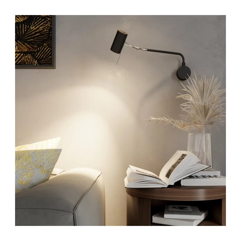 4381/1W HIGHTECH ODL23 455 черный/хром/металл Настенный св-к выкл. на плафоне IP20 LED GU10 10W GIGI 3