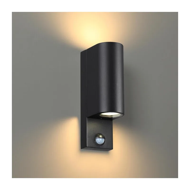 4390/2W HIGHTECH ODL23 000 черный/металл/пвх стойкий к УФ излучению Настенный светильник с датчиком движения IP44 LED GU10 14W MOTTO 2