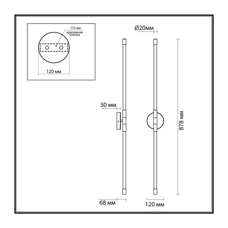 4392/20WL HIGHTECH ODL23 000 античная бронза/металл/акрил Настенный светильник IP20 LED 10W 700Лм 3000K ANTA 3
