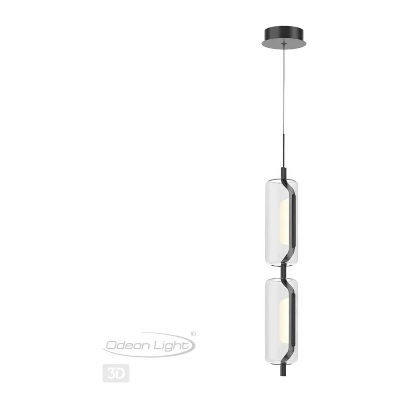 5003/20L L-VISION ODL23 391 черный матовый/прозрачный/стекло Подвес LED 20W 3000K KAVIA 4