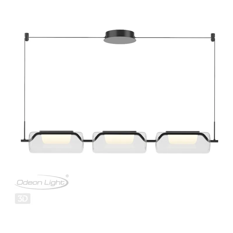 5003/30L L-VISION ODL23 391 черный матовый/прозрачный/стекло Люстра LED 30W 3000K KAVIA 3