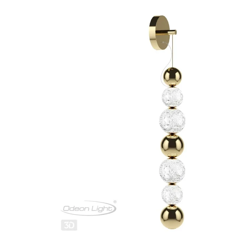 5008/13WL L-VISION ODL23 571 золотой/прозрачный/металл/акрил Настенный светильник LED 13W 4000K 700Лм CRYSTAL 4
