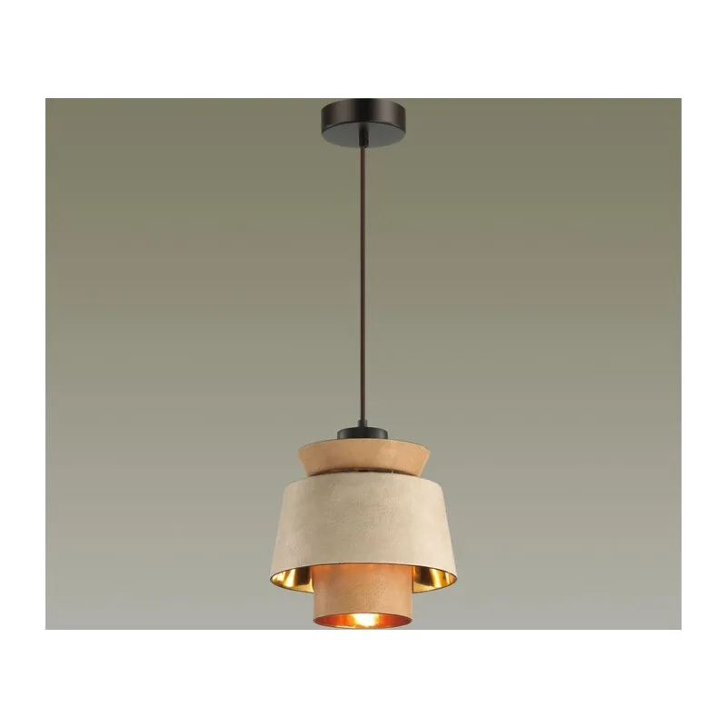 4992/1 PENDANT ODL23 381 св. коричневый/золотой/металл/экокожа Подвес E27 60W KRESSA 2