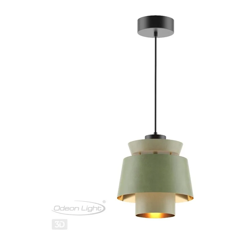 4992/1A PENDANT ODL23 381 зеленый/золотой/металл/экокожа Подвес E27 60W KRESSA 3