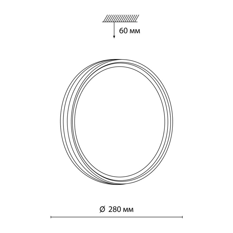 7604/CL PALE SN 124 Светильник пластик/белый/венге/хром LED 30Вт 4000К D280 IP43 TROSTO 2