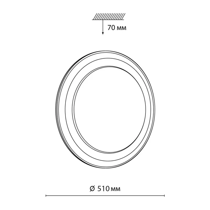 7630/EL PALE SN 000 Светильник пластик/белый/золотистый LED 72Вт с ДУ 3000-6300К D510 IP43 пульт ДУ SETTA 7