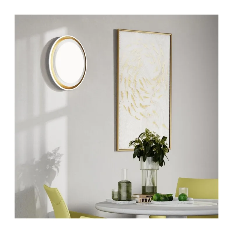 7630/EL PALE SN 000 Светильник пластик/белый/золотистый LED 72Вт с ДУ 3000-6300К D510 IP43 пульт ДУ SETTA 6