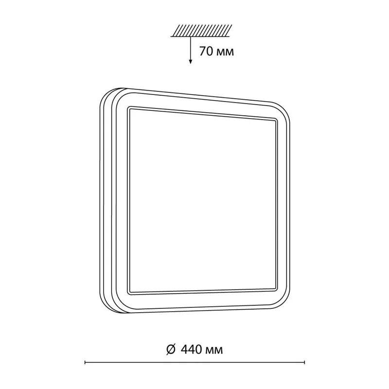 7621/DL PALE SN 162 Светильник пластик/черн./медный LED 48Вт 3000-6300K 440х440 IP43 пульт ДУ EFFA 7