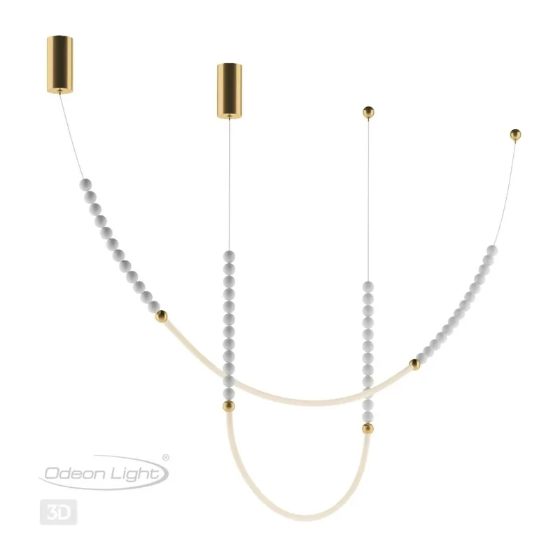6639/24CL HIGHTECH ODL24 225 металл/античная бронза/белые бусы из акрила Потолочный светильник (в комплекте 2 нити) IP 20 LED 24W 3500K 220V MONELLA 3