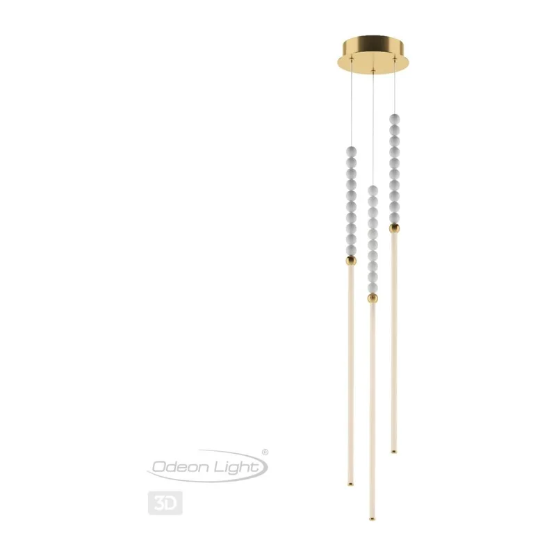 6639/33L HIGHTECH ODL24 225 металл/античная бронза/белые бусы из акрила Подвесной светильник IP 20 LED 33W 3500K 220V MONELLA 5