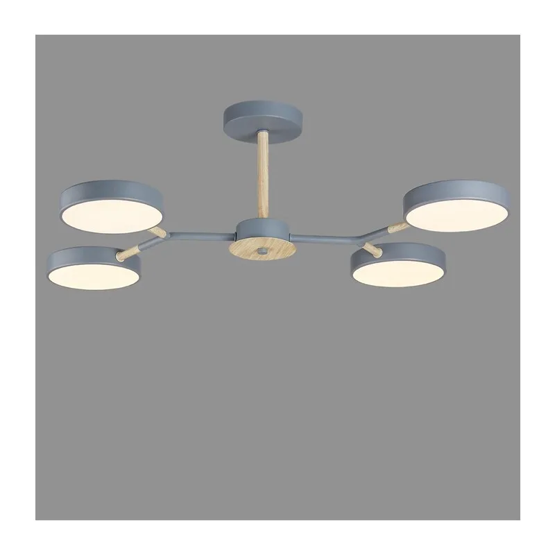 5651/72CL LEDIO LN26 347 серый, дерево Люстра потолочная LED 72W  3000/4000/6000К 220V BRAD 2