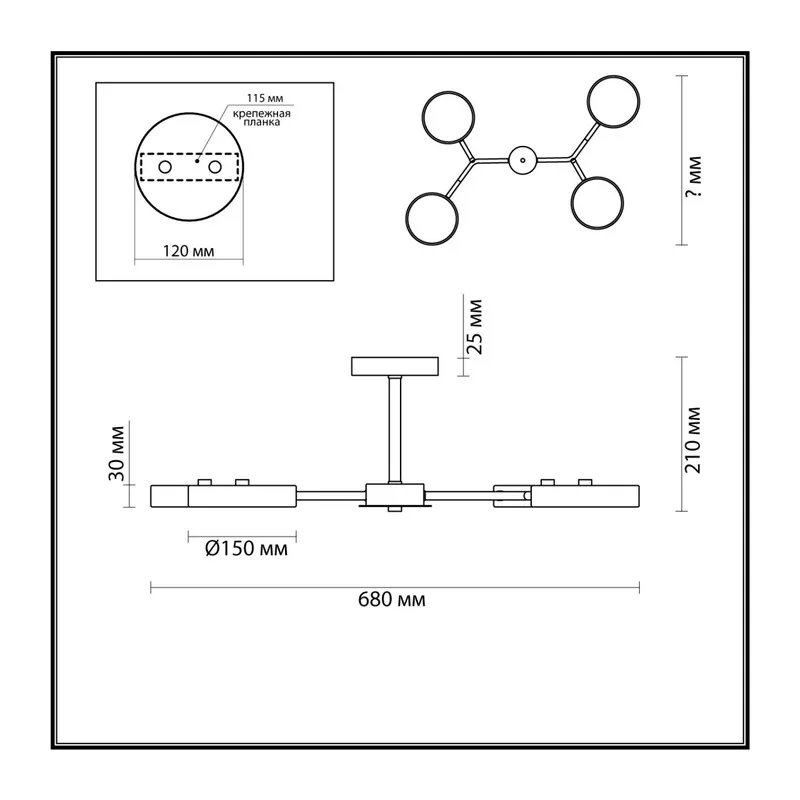 5651/72CL LEDIO LN26 347 серый, дерево Люстра потолочная LED 72W  3000/4000/6000К 220V BRAD 3