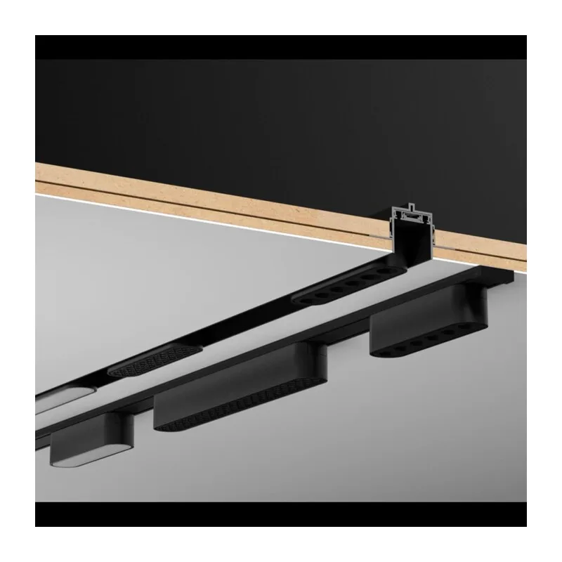 135197 SHINO NT23 172 черный Низковольтный шинопровод для встраиваемого монтажа в ГКЛ 1м IP20 48V SMAL 4