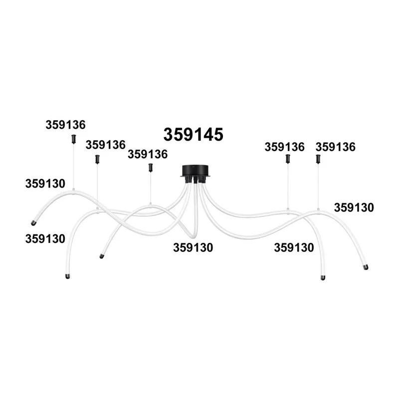 359136 KONST NT23 087 черный Подвесной комплект с 1,5 метровым тросом IP20 RAMO 3