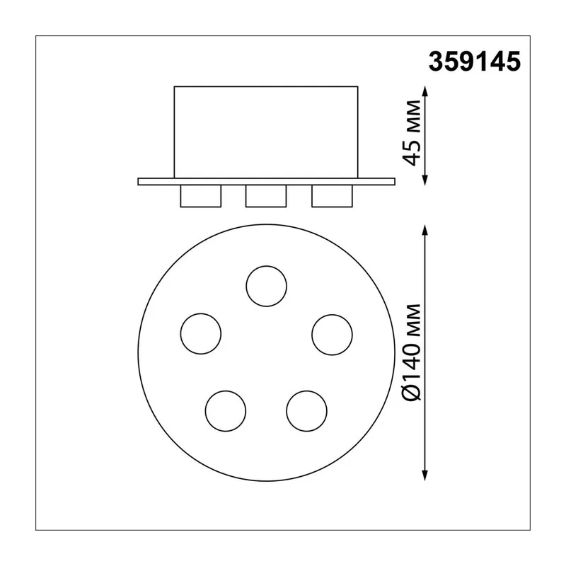 359145 KONST NT23 086 черный База для накладного монтажа светильников 359128-359133 IP20 70-200W 170-265V RAMO 3