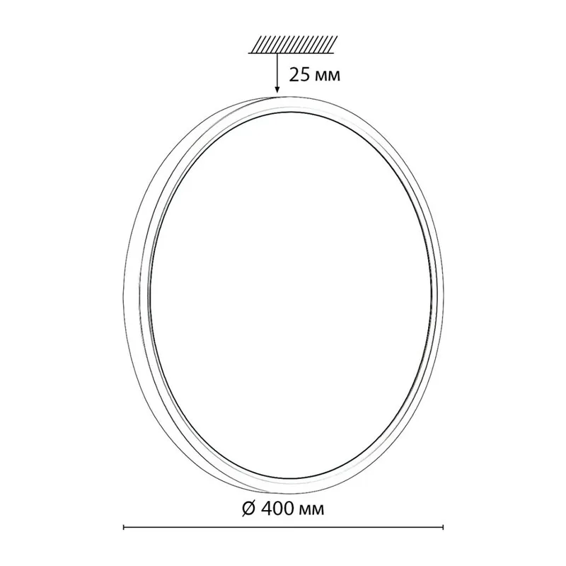 7661/32L MITRA LED SN 555 Светильник пластик/белый LED 32Вт 3000/4000K D400 IP40 OMEGA WHITE 6