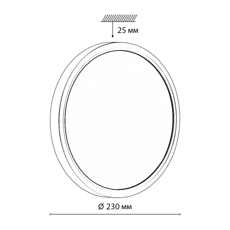 7662/18L MITRA LED SN 555 Светильник пластик/белый/черный LED 18Вт 3000/4000K D230 IP40 OMEGA BLACK 7