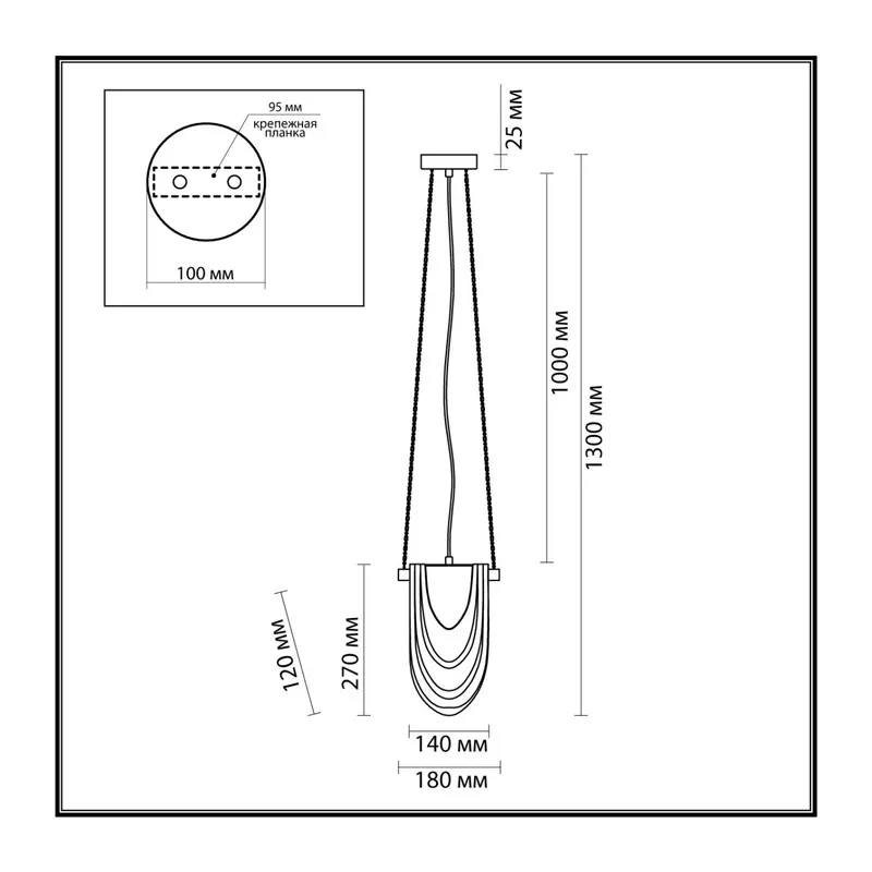 6515/1 NEOCLASSI LN23 000 латунь Подвес E14 1*40W 220V OCHRE 3