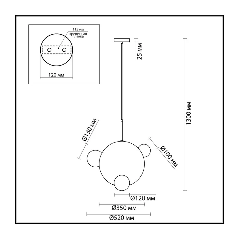 6516/1 SUSPENTIONI LN23 000 латунь Подвес E27 1*60W 220V GLOW 4