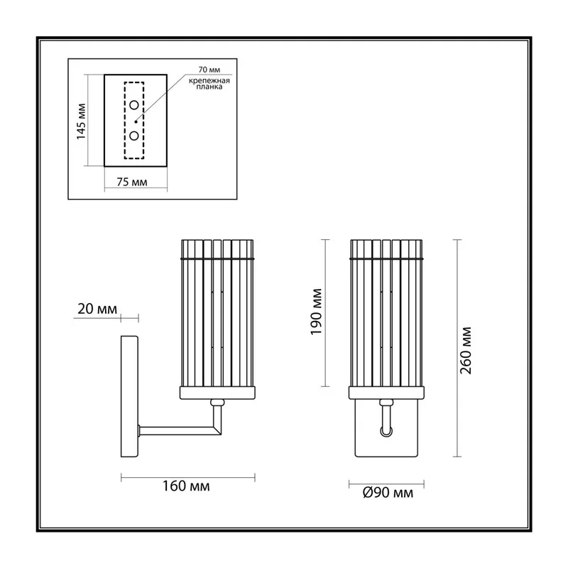 6527/1W CLASSI LN23 000 латунь Бра E14 1*40W 220V ELLOW 3