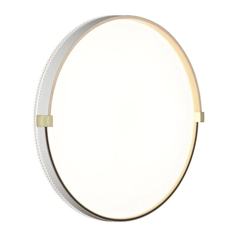 7646/DL PALE SN 189 Светильник пластик/белый/золотой LED 48Вт 4000К D390 IP43 OLIDI WHITE 2