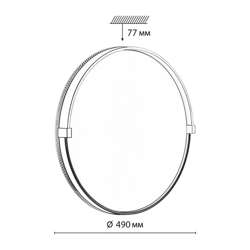 7647/EL PALE SN 189 Светильник пластик/черн./зол. LED 70Вт 3000-6000К D490 IP43 пульт ДУ OLIDI BLACK 6