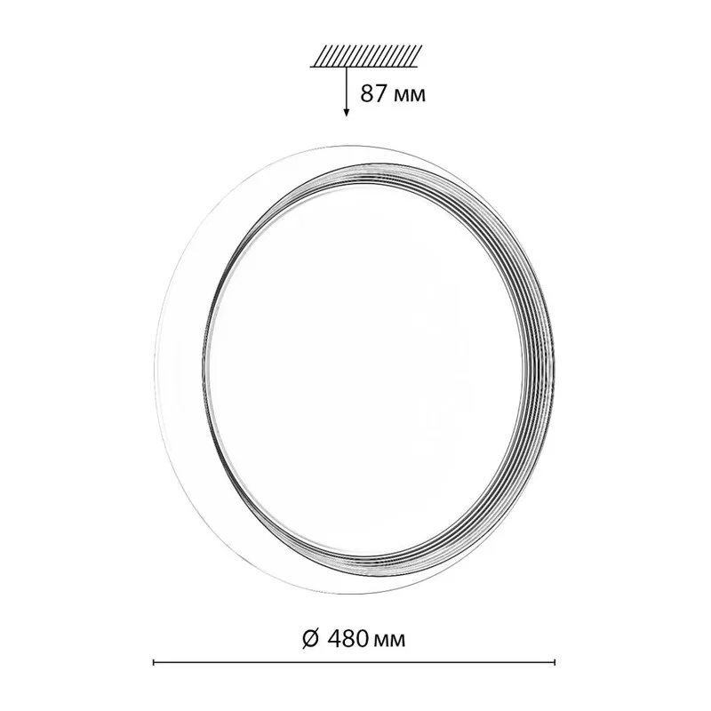 7651/EL PALE SN 141 Светильник пластик/черн./золот. LED 70Вт 3000-6000К D480 IP43 пульт ДУ TOFIQ BLACK 6