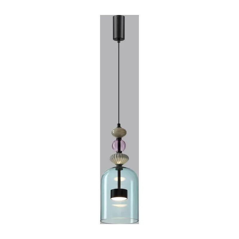 5046/12L L-VISION ODL24 369 черный/голубой/металл/стекло/керамика Подвес LED 12W 4000К 1400Лм PALLETA 2