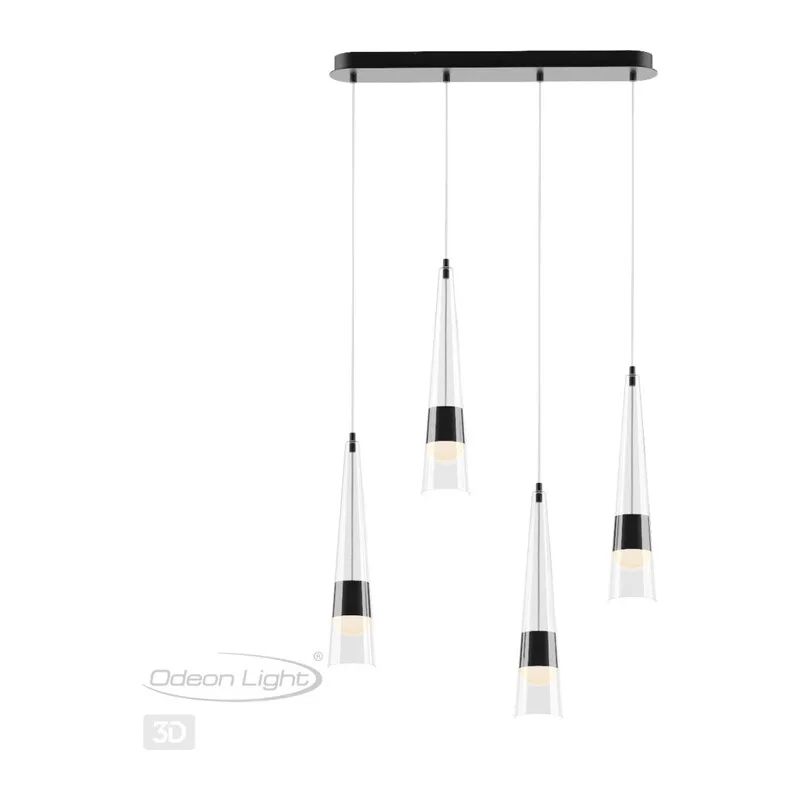 5044/42L L-VISION ODL24 000 глянц.темн.хром/прозрачный/металл/стекло Люстра LED 42W 3000K 4167Лм LUMP 3
