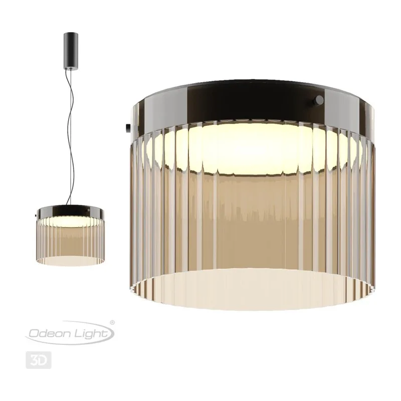 5047/24L L-VISION ODL24 000 черный/светл.янтарный/металл/стекло Подвес LED 24W 4000К 2715Лм PILLARI 4