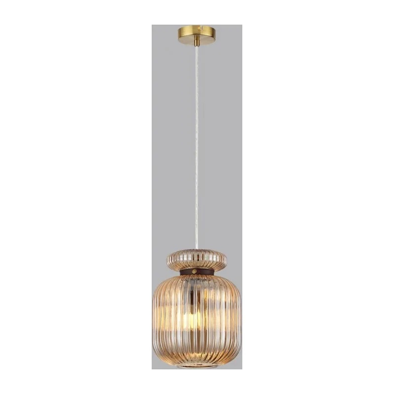 5042/1A PENDANT ODL24 373 античн.бронза/янтарный/металл/стекло/эко.кожа Подвес E27 1*60W JUGI 2