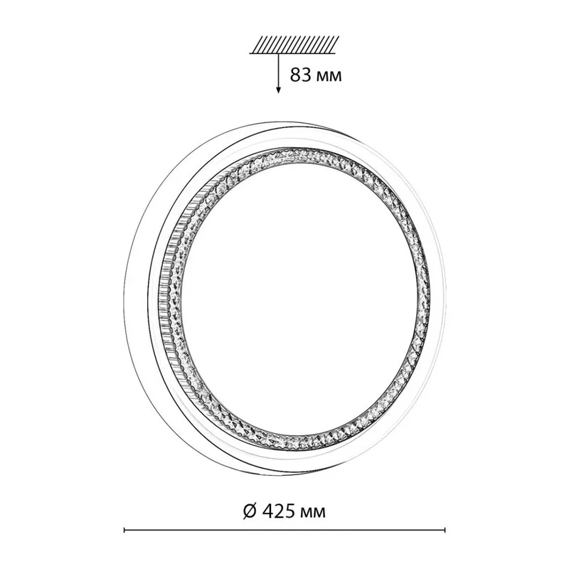7644/DL PALE SN 000 Светильник пластик/белый/серый LED 48Вт 4000К D425 IP43 RAHIG 5