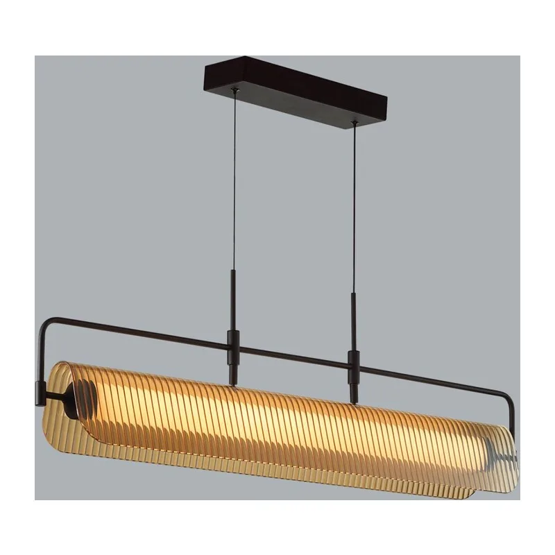 5056/35L L-VISION ODL24 387 черный/янтарный/металл/стекло/акрил Люстра LED 35W 3000К LINER 2