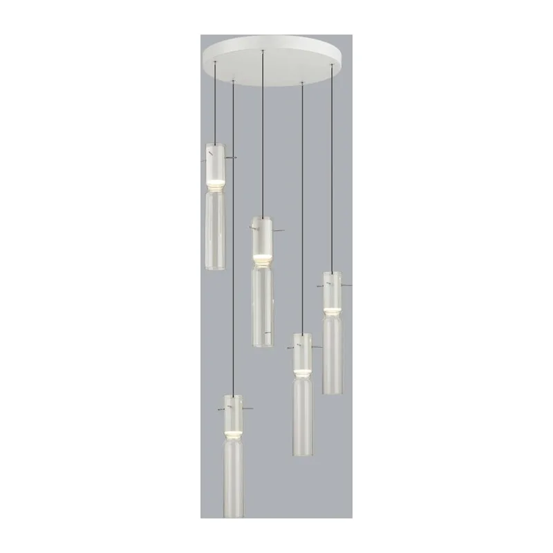 5058/25LB PENDANT ODL24 385 белый/прозрачный/металл/стекло Люстра каскадная LED 5*5W 3000K SCROW 2