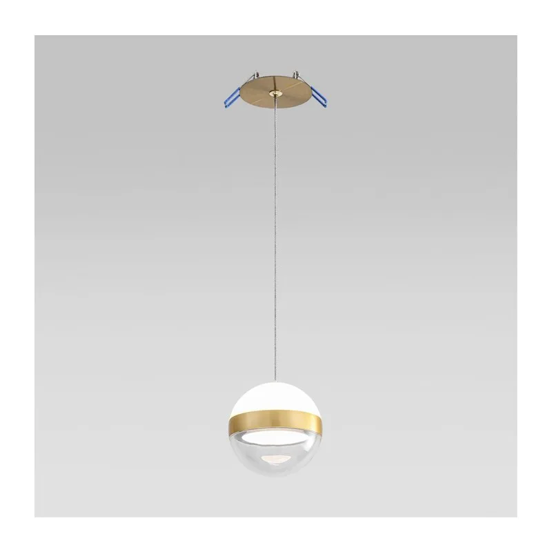 5036/9L L-VISION ODL24 355 ант.бронза/прозрачн/молочный/металл/акрил Подвес LED 9W 4000K 480лм RONI 2