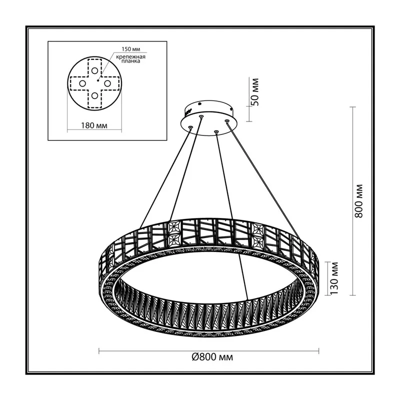 5071/100L HALL ODL24 595 золото/прозрачный/металл/хрусталь/стекло Люстра LED 80W 3700K VERSION 4