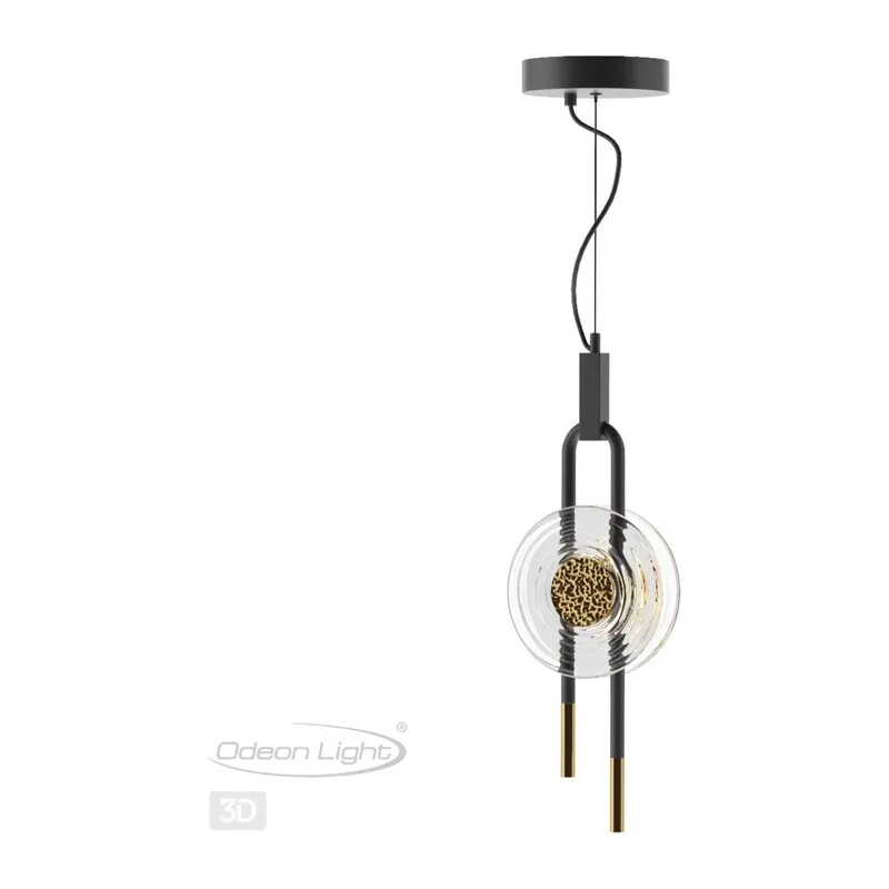 5407/12L MODERN ODL_EX24 101 черный/золотой/металл/стекло Подвес LED 12W 3000K 1005Лм MAGNET 3