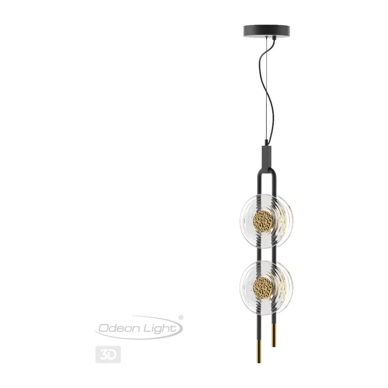 5407/23L MODERN ODL_EX24 101 черный/золотой/металл/стекло Подвес LED 23W 3000K 1940Лм MAGNET 3