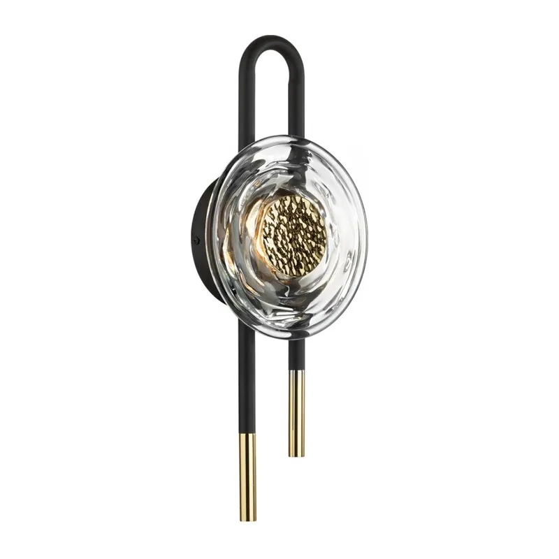 5407/6WL MODERN ODL_EX24 101 черный/золотой/металл/стекло Бра LED 6W 3000K 688Лм MAGNET