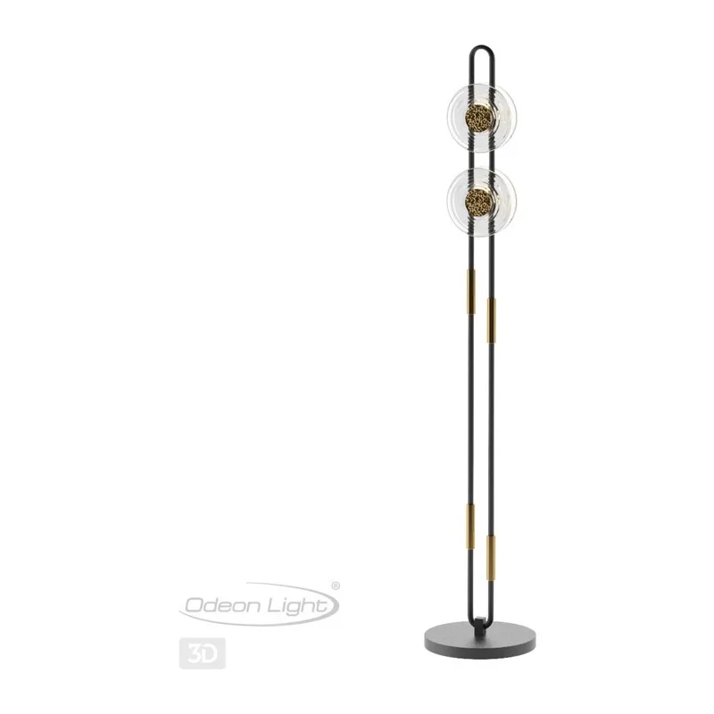 5407/23FL MODERN ODL_EX24 101 черный/золотой/металл/стекло Торшер LED 23W 3000K 1940Лм MAGNET 5