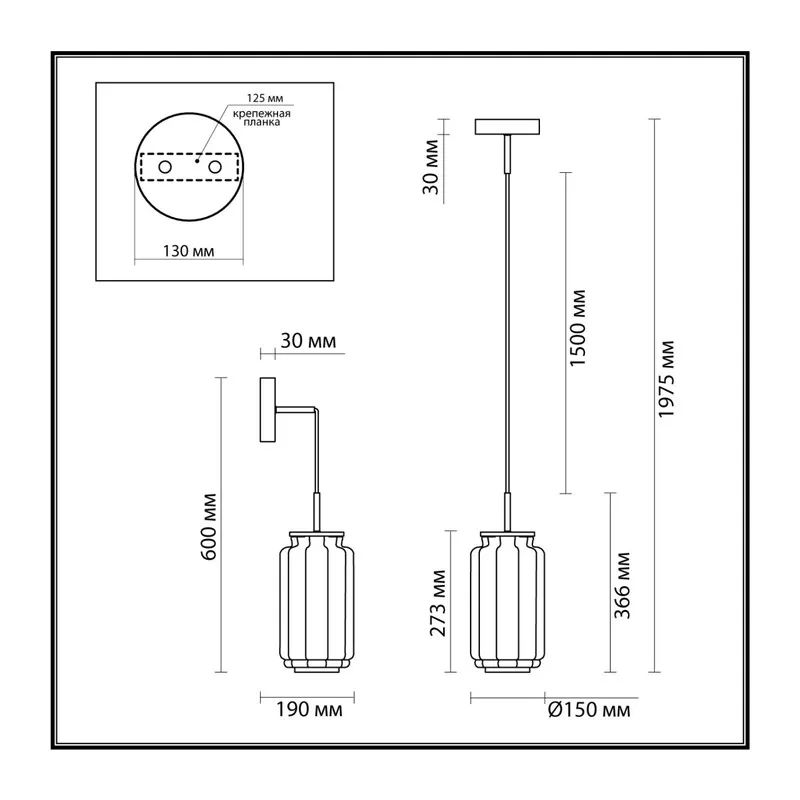 5408/11L HIGHTECH ODL_EX24 103 черный/дымчатый/металл/стекло/акрил Подвесной светильник LED 11W 3000K 720Лм JAM 6