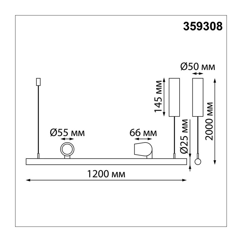 359308 OVER NT24 352 белый Светильник подвесной диммируемый (сенсер) IP20 LED 14W+14W 4000K 220-240V FERMO 7