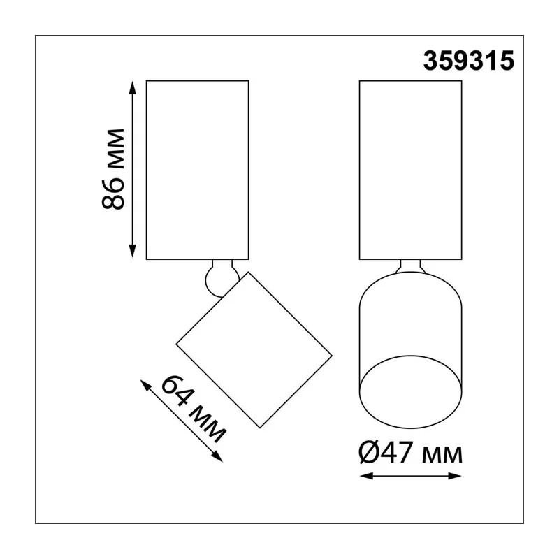 359315 OVER NT24 426 черный Светильник накладной светодиодный IP20 LED 5W 85-265V 3000K 600Лм TUBO 5