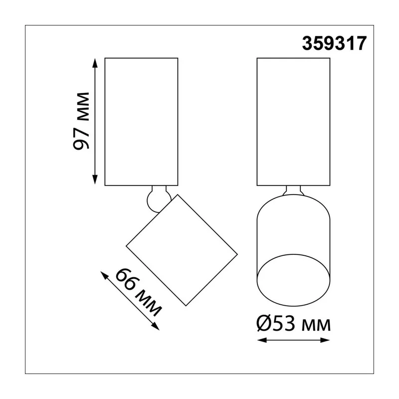 359317 OVER NT24 426 черный Светильник накладной светодиодный IP20 LED 10W 85-265V 3000K 1100Лм TUBO 6