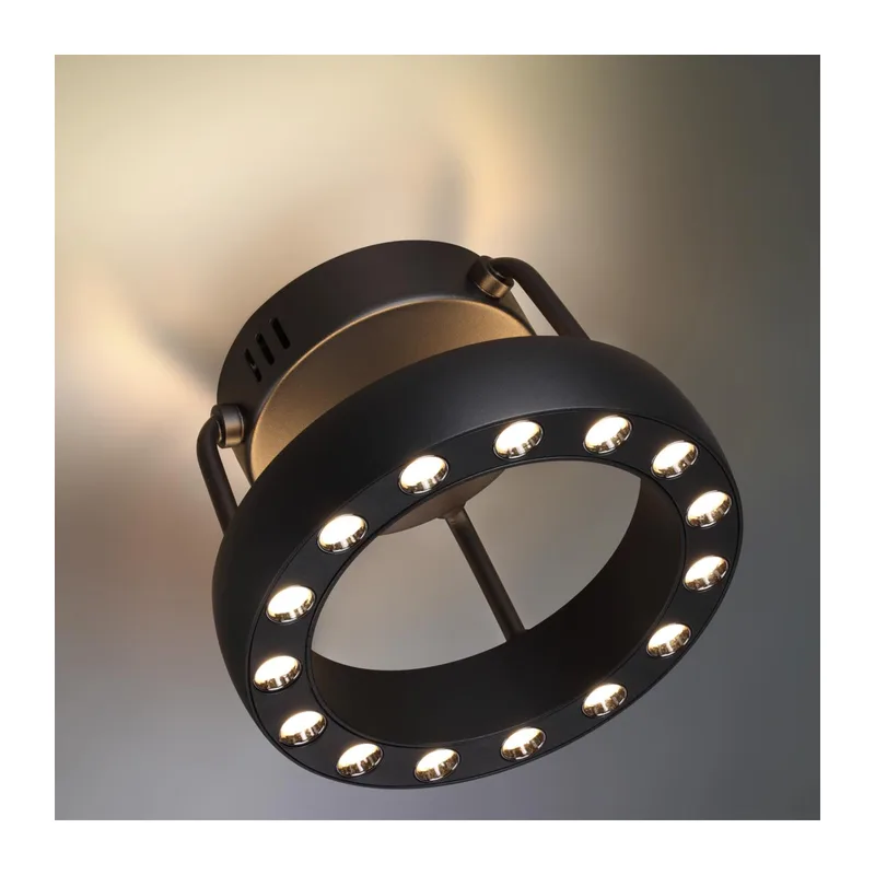 359398 OVER NT24 278 черный Светильник накладной светодиодный IP20 LED 12W вниз/5W вверх 220V 1360Лм 3000K TURN 5